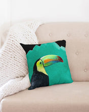 Load image into Gallery viewer, Monte Verde Toucan Throw Pillow Case 16&quot;x16&quot; Upcycled Plastic Textile

