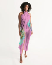 Load image into Gallery viewer, Painted Peacock Watercolor Mauve Pink Scarf or Swim Cover Up
