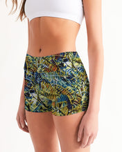 Load image into Gallery viewer, Acacia Leaves Women&#39;s Mid-Rise Yoga Shorts
