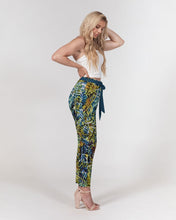 Load image into Gallery viewer, Acacia Leaves Women&#39;s Belted Tapered Dress Pants  Upcycled Plastic Textile
