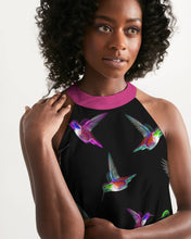 Load image into Gallery viewer, Hummingbird Pattern Paradise Women&#39;s Halter Dress
