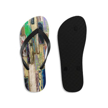 Load image into Gallery viewer, Tropical Beach Wood Panels Unisex Flip-Flops

