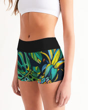 Load image into Gallery viewer, Bora Bora Pineapple Jungle Women&#39;s Mid-Rise Yoga Shorts
